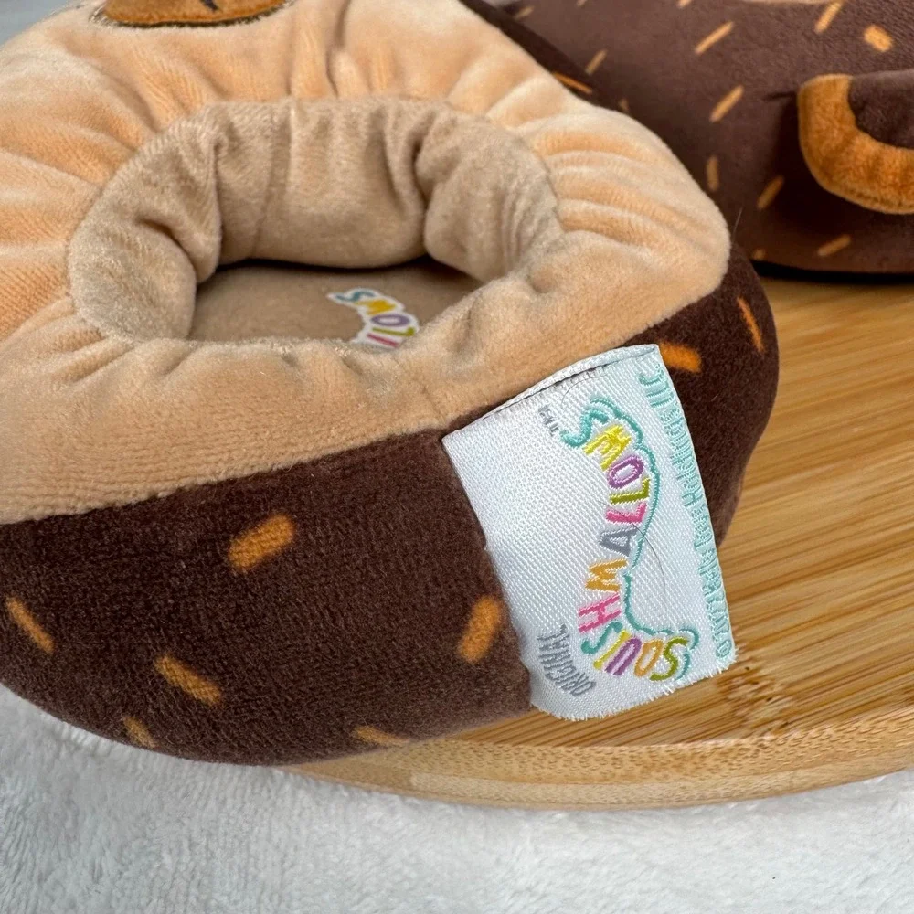 Squishmallows Brown Hedgehog Plush Slippers Kids 2-3‎ Cozy Cute Character